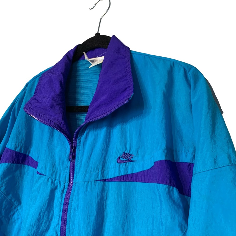 Vintage 90s Nike Colorblock Windbreaker Tracksuit Set Blue Purple Small - Picture 4 of 15